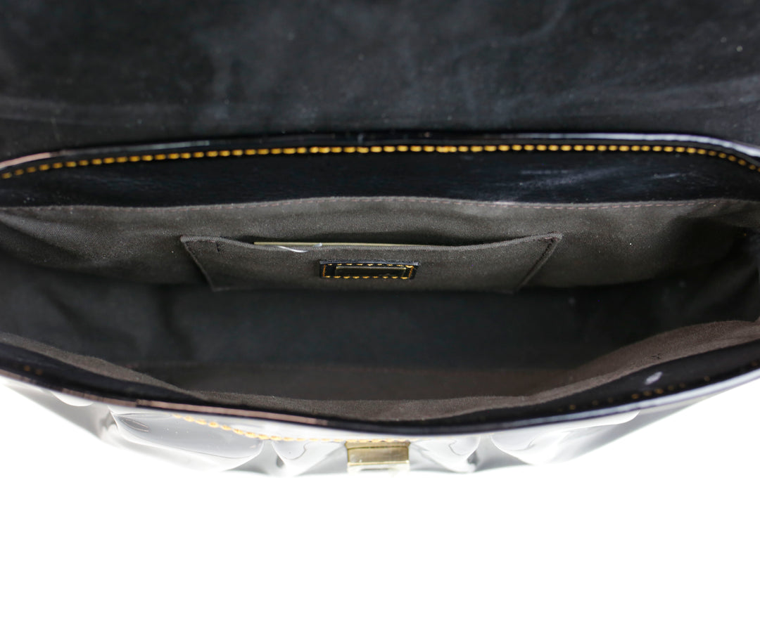 Fendi Black Patent Leather B Bag