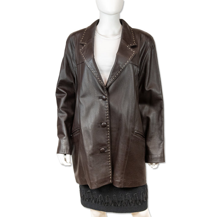 Dero by Rocco D
Amelio Brown Leather Trench Coat