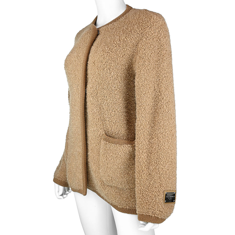 Dolce 
Gabbana Tan Cashmere 
Wool Teddy Jacket