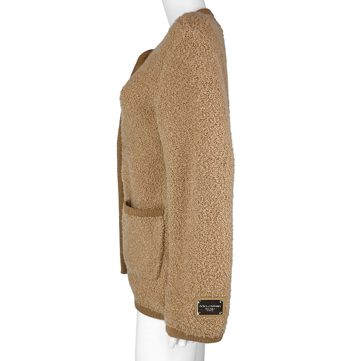 Dolce 
Gabbana Tan Cashmere 
Wool Teddy Jacket