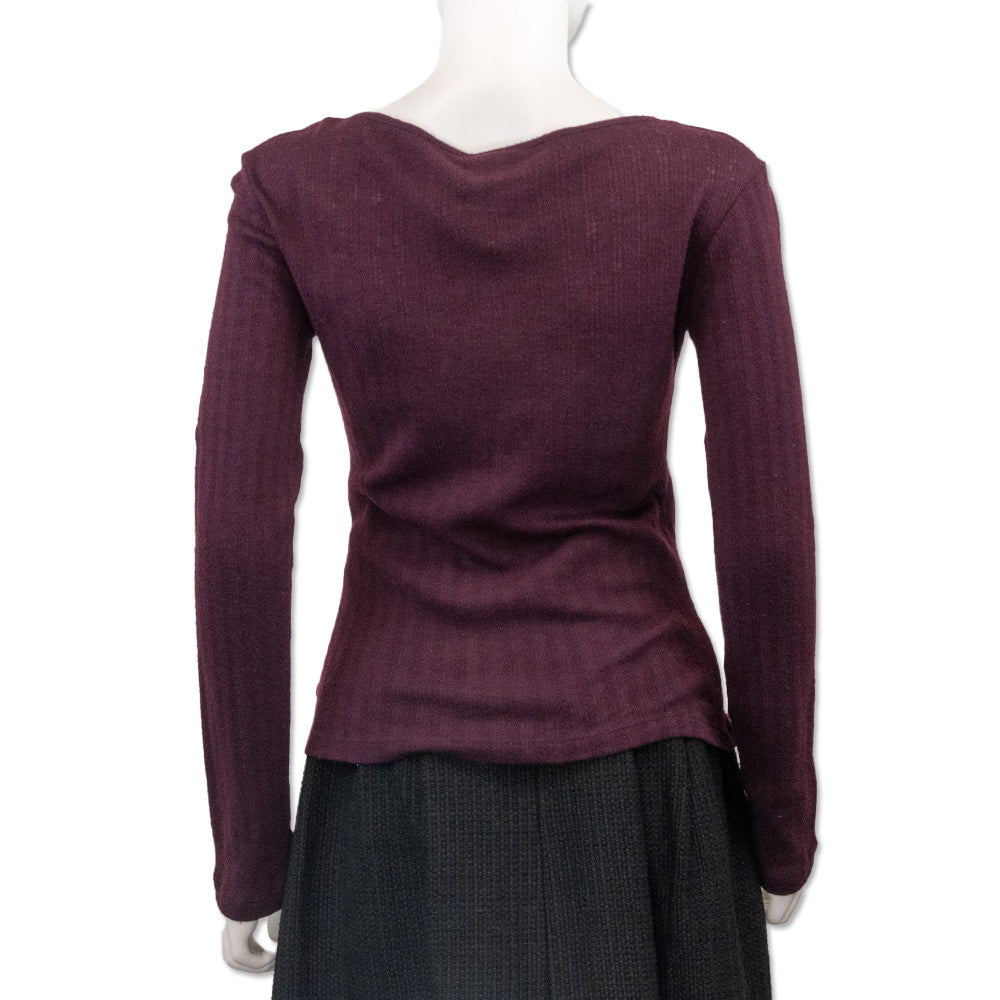 Dolce 
Gabbana Plum Purple Acrylic/Wool Knit Top