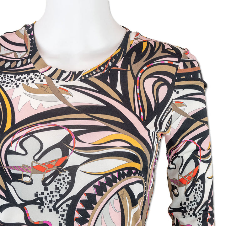 Emilio Pucci Pink Multicolor Print Jersey Dress