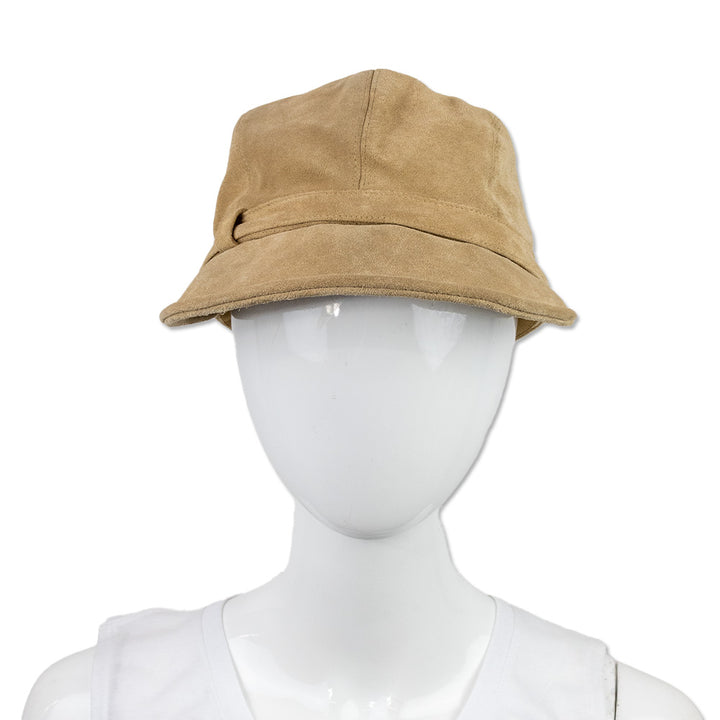 Eric Javits Beige Suede Newsboy Cap