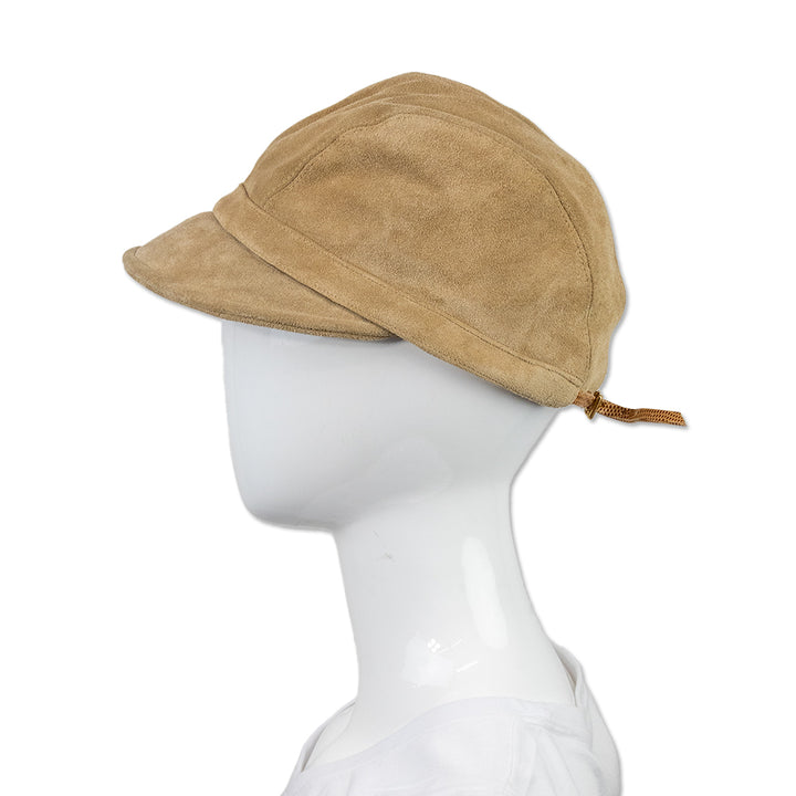 Eric Javits Beige Suede Newsboy Cap