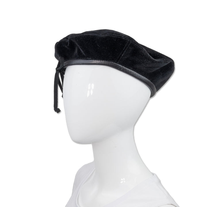 Eric Javits Black Velvet Beret