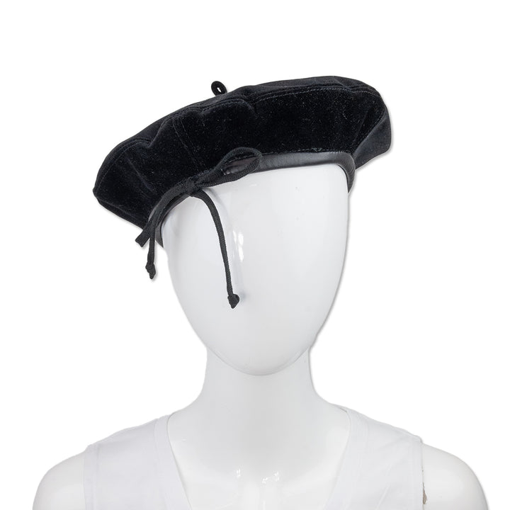 Eric Javits Black Velvet Beret