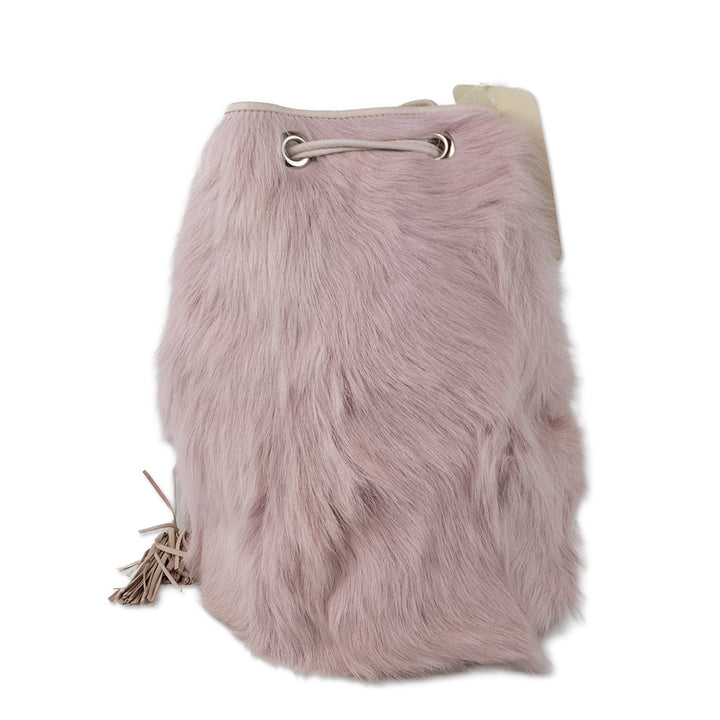 Escada Pink Fur and Leather Bucket Bag