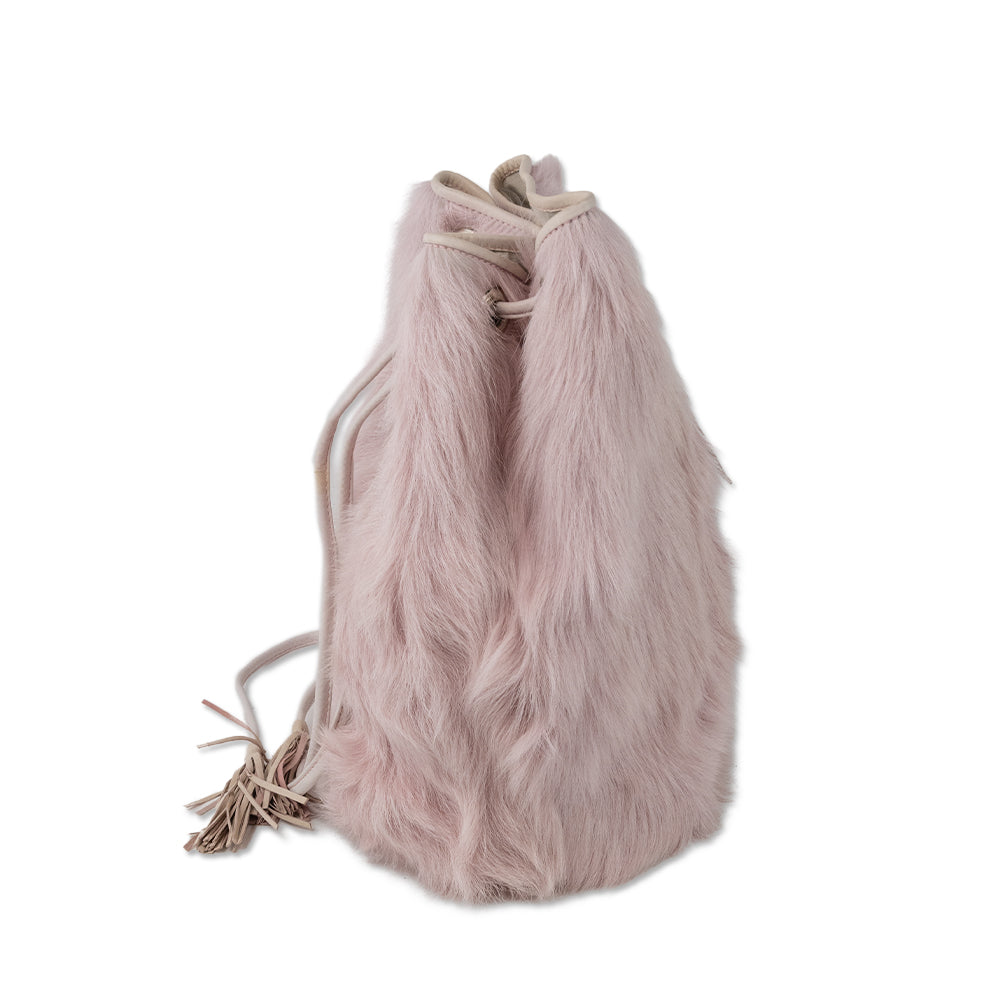 Escada Pink Fur and Leather Bucket Bag