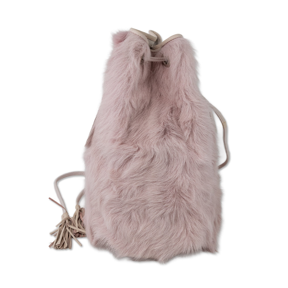 Escada Pink Fur and Leather Bucket Bag