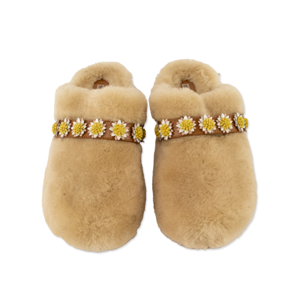 Fabrizio Viti Shearling Clogs with Leather Trims