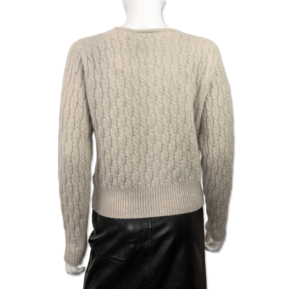 Fendi Beige Cashmere Cable Knit Cardigan