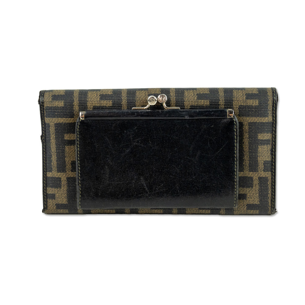 Fendi Brown Zucca Canvas Continental Wallet