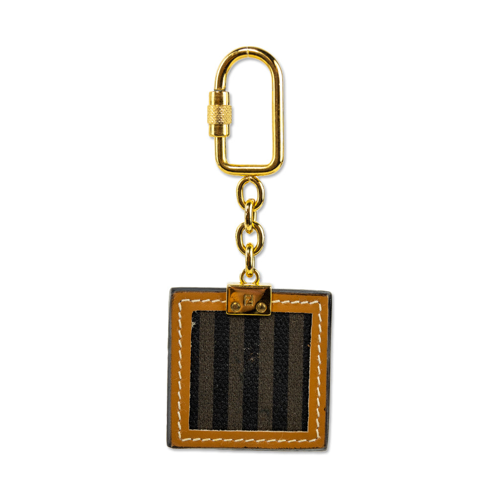 Fendi Vintage Pequin Square Leather Keychain