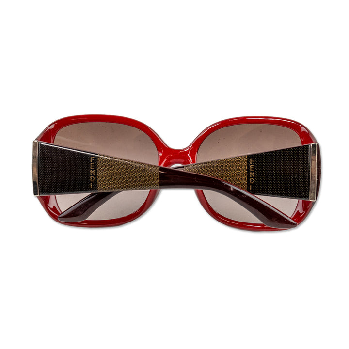 Fendi Plum Red Oversized Sunglasses with Logo Arms