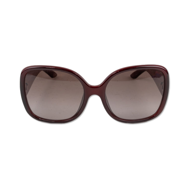 Fendi Plum Red Oversized Sunglasses with Logo Arms