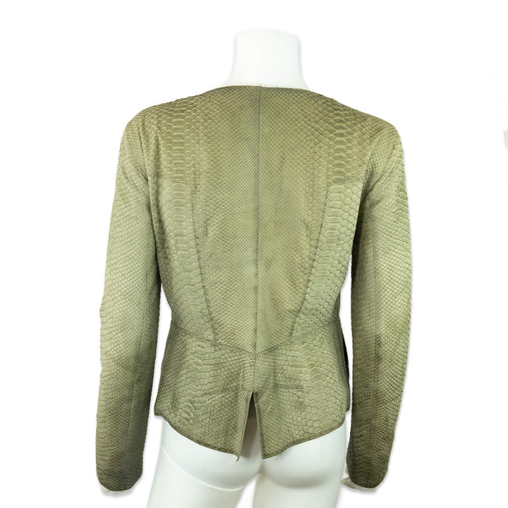 Fendi Python Leather Snake Skin Zip Front Jacket