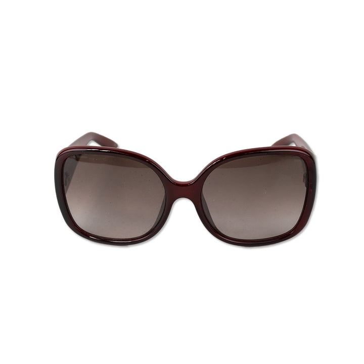 Fendi Red Plastic Square Sunglasses