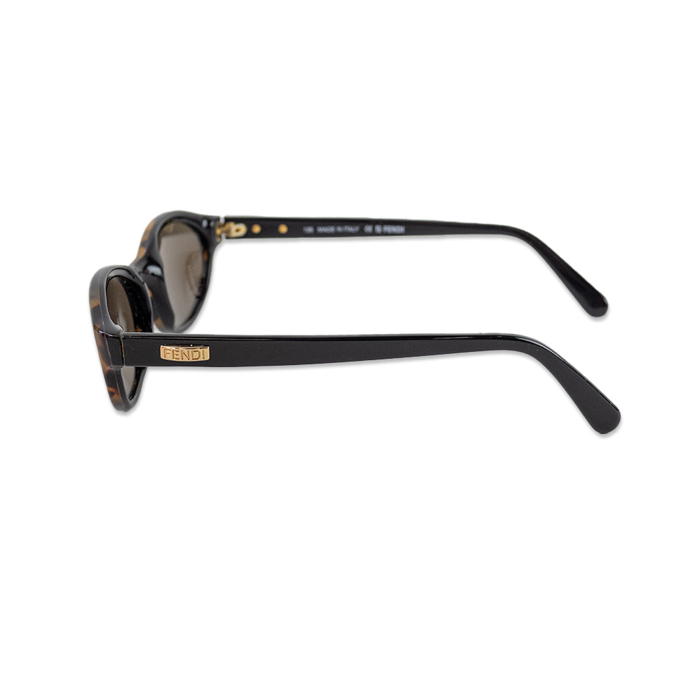 Fendi Small Oval Frame Tortoise Shell Sunglasses