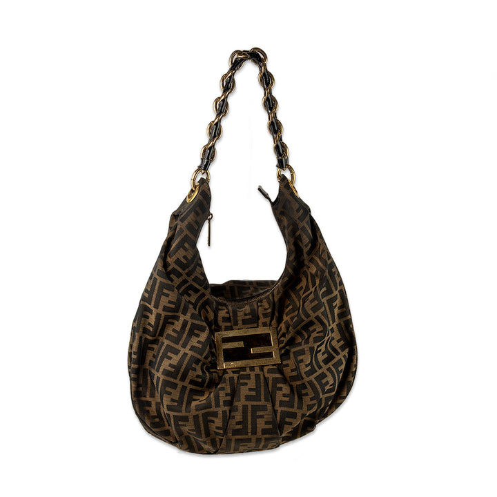 Fendi Zucca Printed Hobo Shoulder Bag