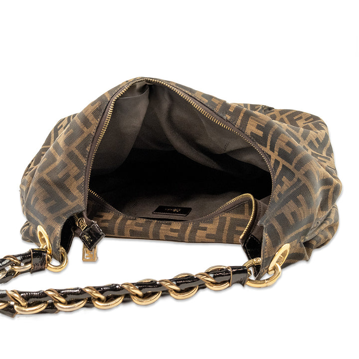 Fendi Zucca Printed Hobo Shoulder Bag