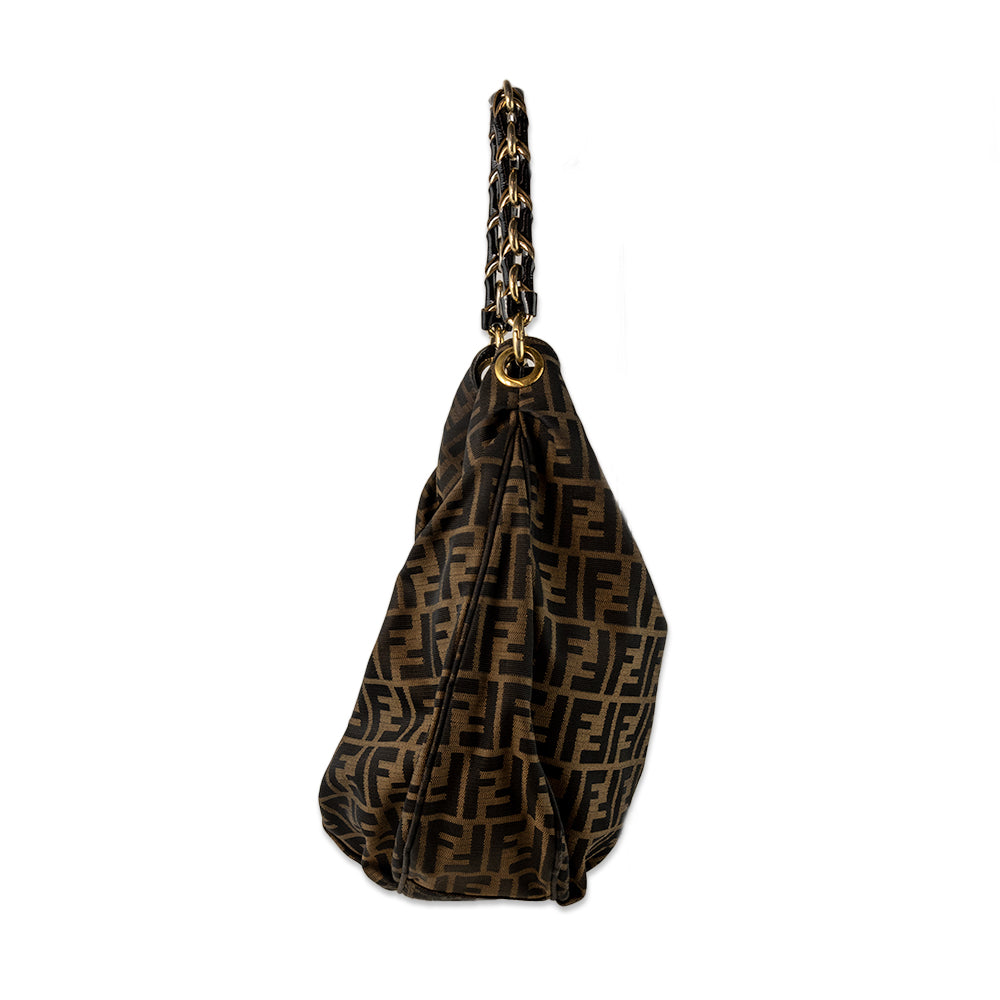 Fendi Zucca Printed Hobo Shoulder Bag