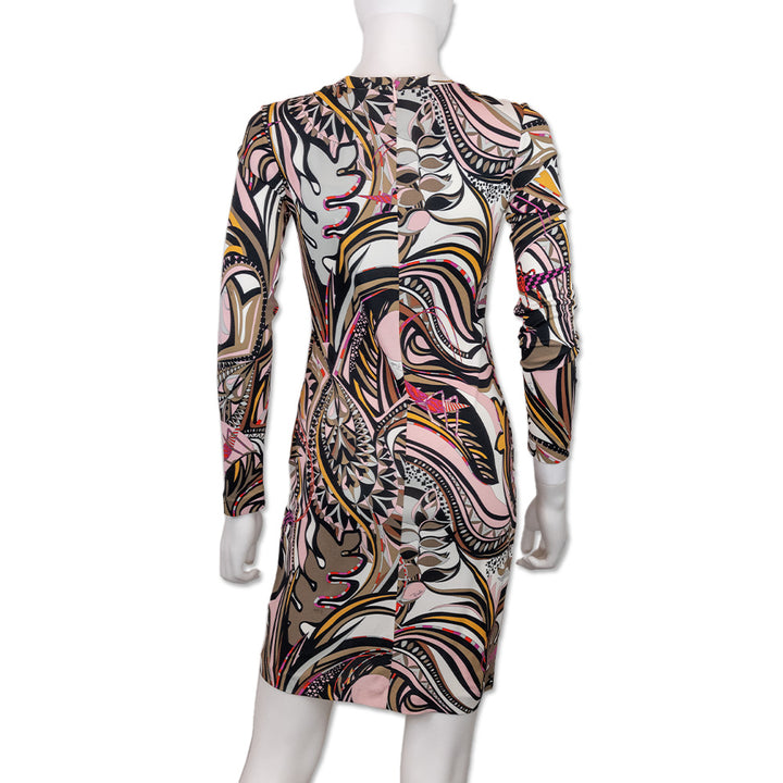 Emilio Pucci Pink Multicolor Print Jersey Dress