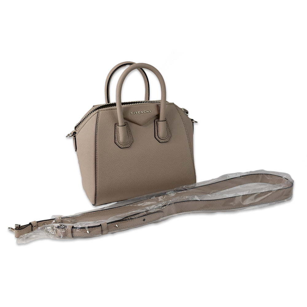 GIVENCHY ANTIGONA MINI TOP HANDLE BAG IN BEIGE