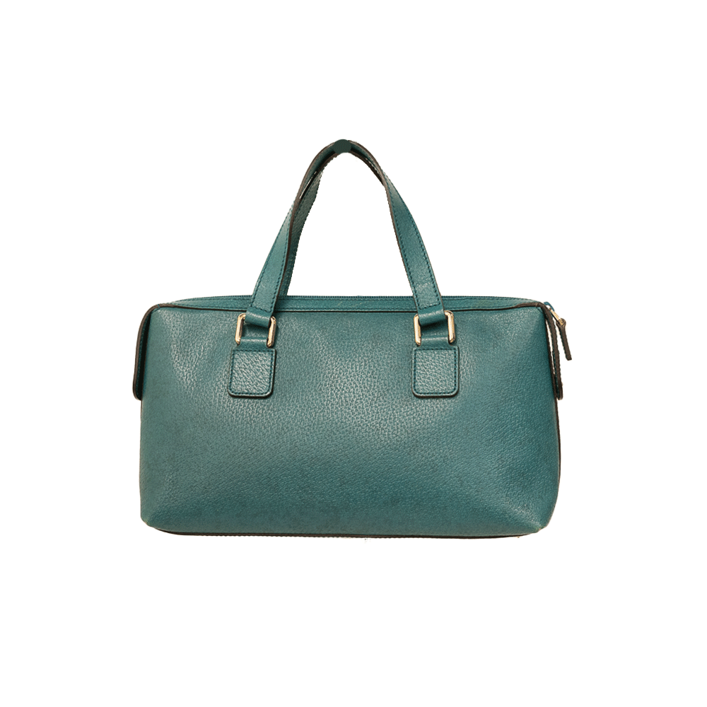 GUCCI BLUE LEATHER TOP HANDLE BAG