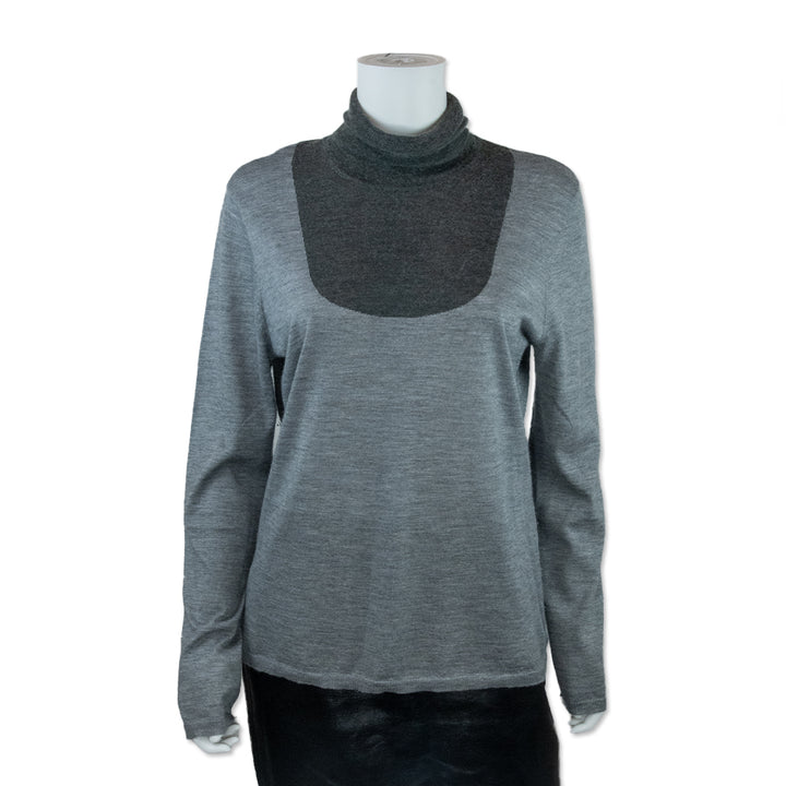 Gabriela Hearst Color Block Gray Turtleneck Sweater