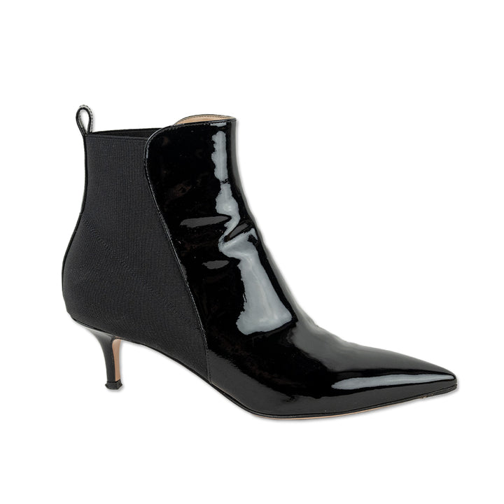 Gianvito Rossi Black Patent Leather Ankle Booties