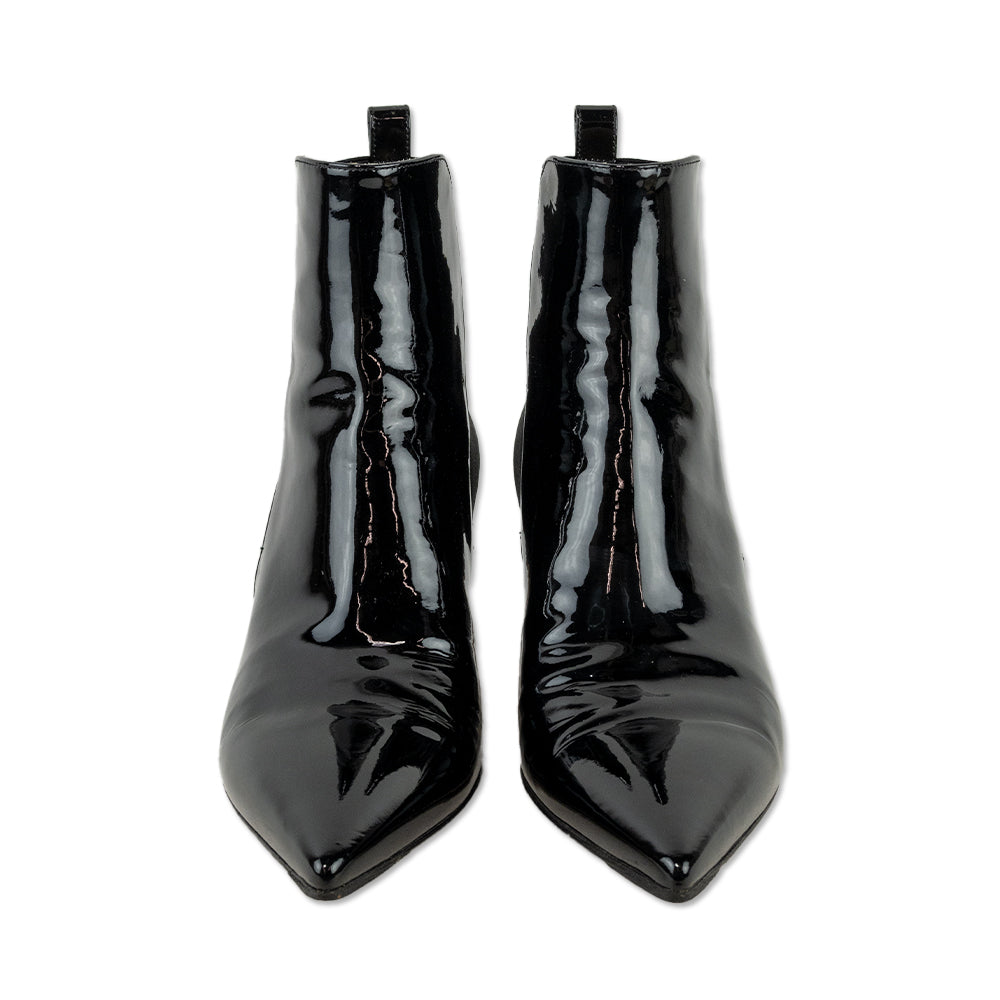 Gianvito Rossi Black Patent Leather Ankle Booties