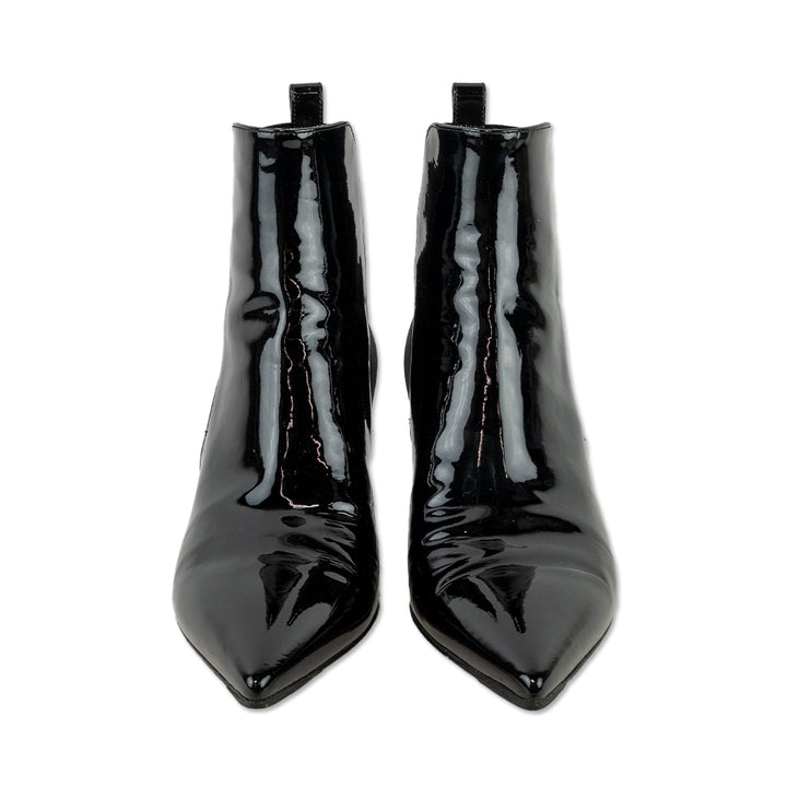 Gianvito Rossi Black Patent Leather Ankle Booties