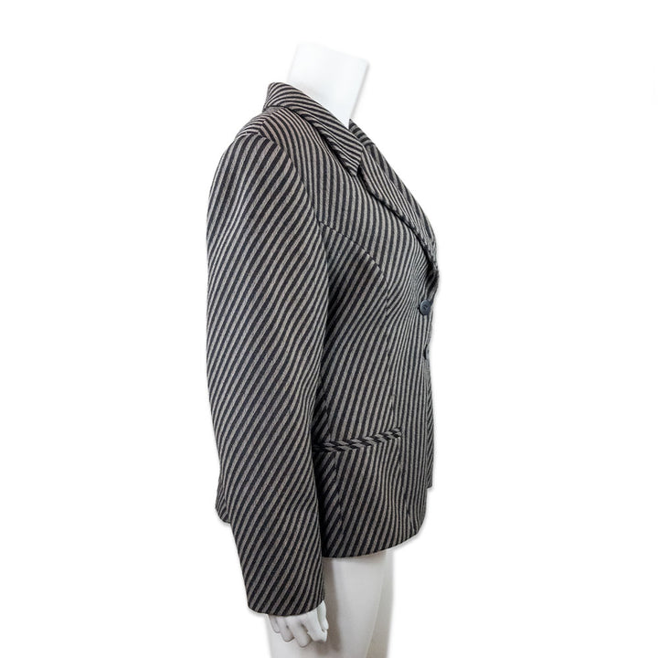 Giorgio Armani Striped Gray Black Blazer