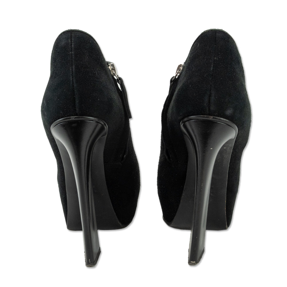 Giuseppe Zanotti Black Suede Platform Ankle Booties