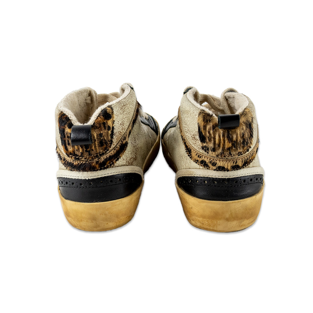 Golden Goose High Top Calf Hair and Leather Sneakers