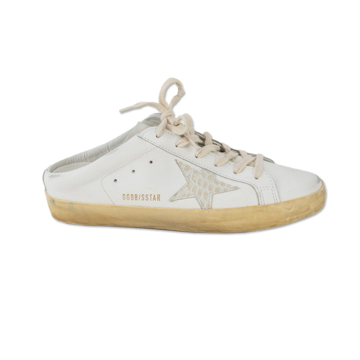 Golden Goose Superstar Sabot White Leather Croc Mule Sneakers