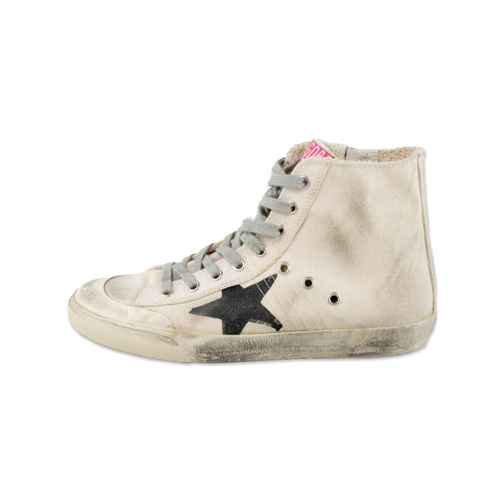 Golden Goose MIA White Glitter High Top Sneakers