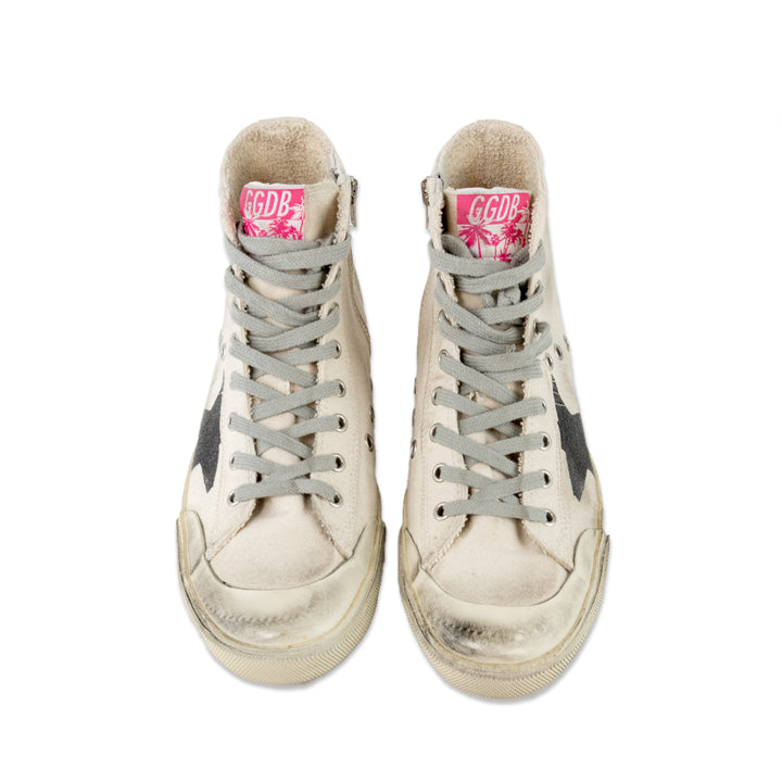 Golden Goose MIA White Glitter High Top Sneakers