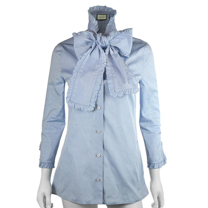 Gucci Chambray Bow Oxford Shirt