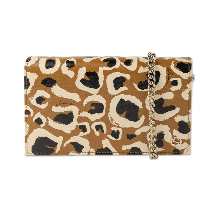 Gucci Animal Print Leather Betty Wallet on Chain