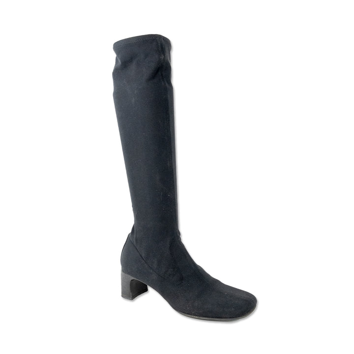 Gucci Black Neoprene Knee-High Boots