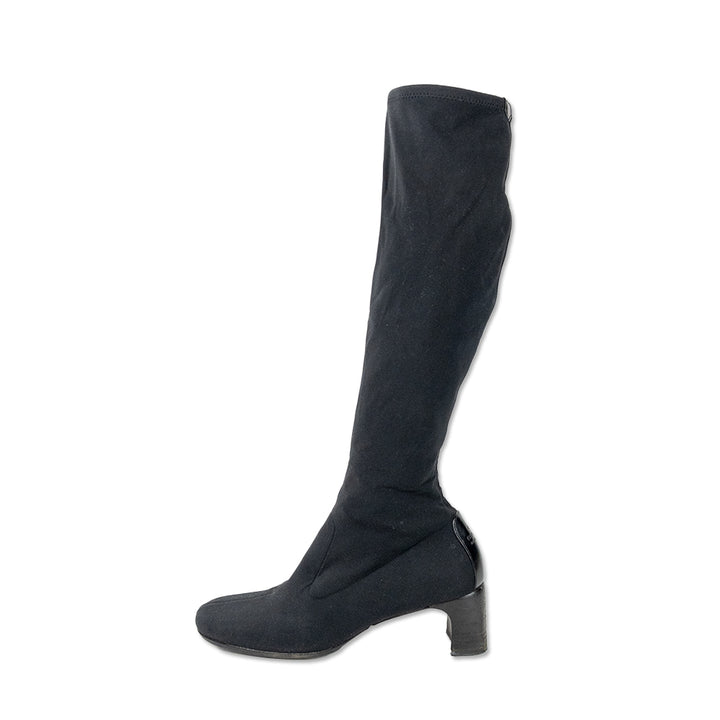 Gucci Black Neoprene Knee-High Boots