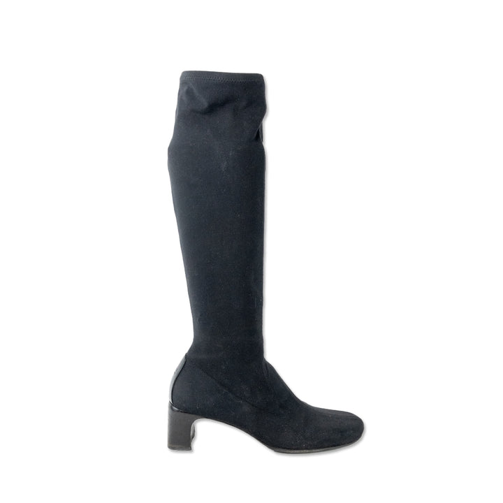 Gucci Black Neoprene Knee-High Boots