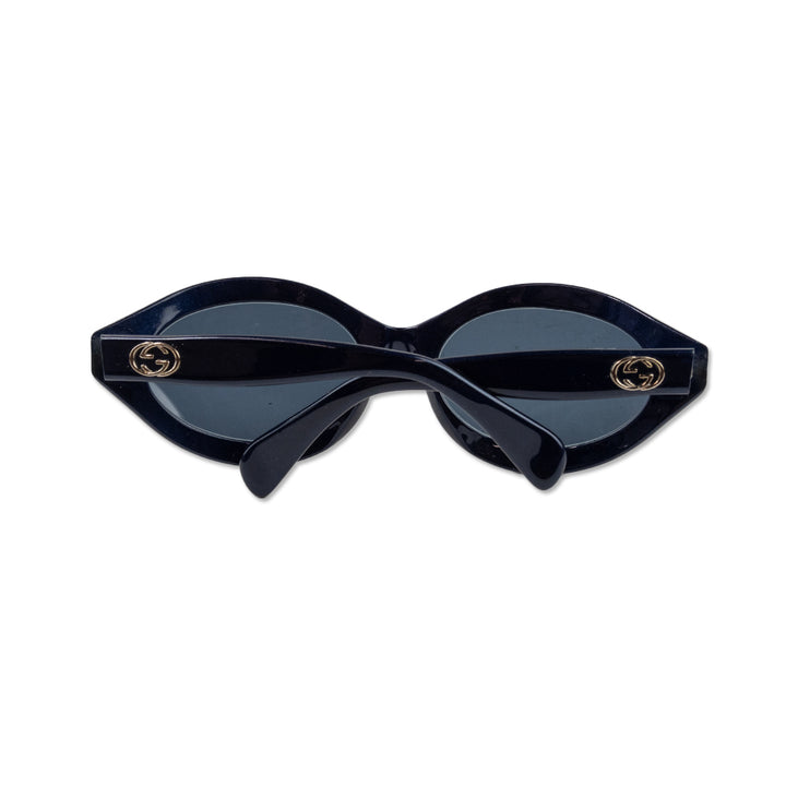 Gucci Blue Wide Oval Sunglasses