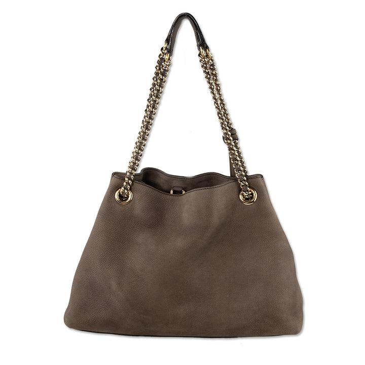 Gucci Brown Leather Soho Tote with Chain Strap