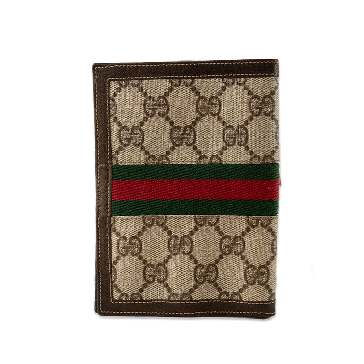 Gucci Coated Canvas and Leather Wallet with Canvas Stripe