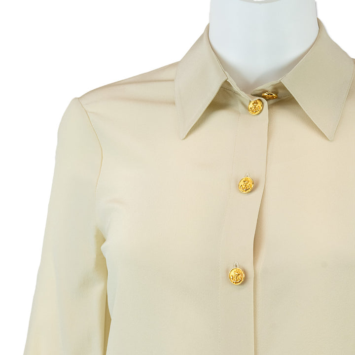 Gucci Cream Button Down Blouse