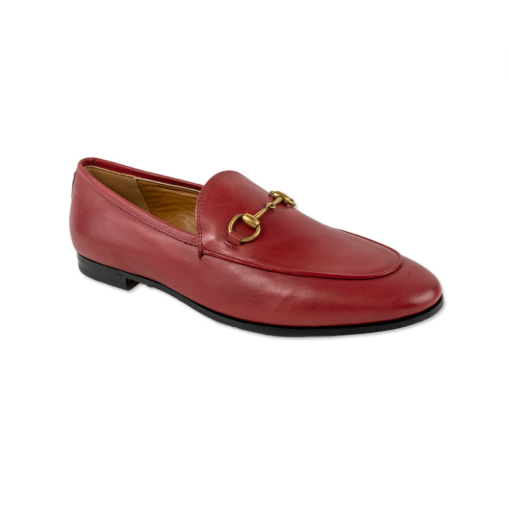 Gucci Horsebit Accent Red Leather Loafers