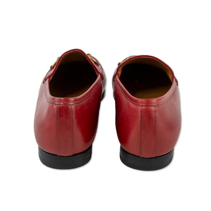 Gucci Horsebit Accent Red Leather Loafers