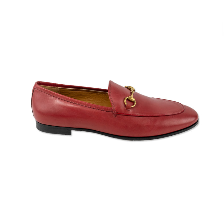 Gucci Horsebit Accent Red Leather Loafers